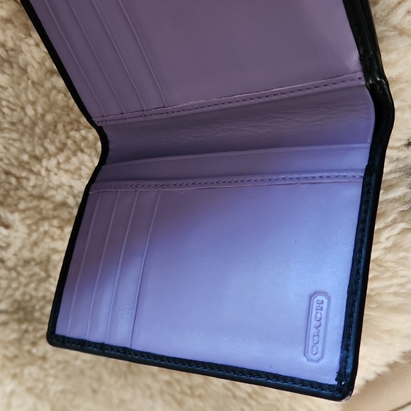 Coach Black Tri-fold Soft Leather Wallet 💜 - Picture 6 of 13